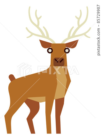 Deer icon. Cute brown forest animal in modern style Deer icon. Cute brown forest animal in modern style 85729987