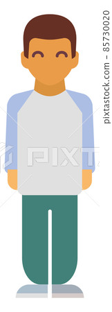 Boy icon. Flat arabic child character in green pants 85730020