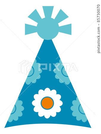 Party hat icon. Birthday cap with cute flower 85730070