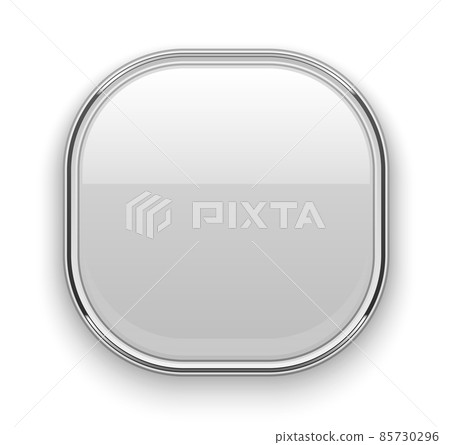 Chrome button template. Blank rounded square shape 85730296