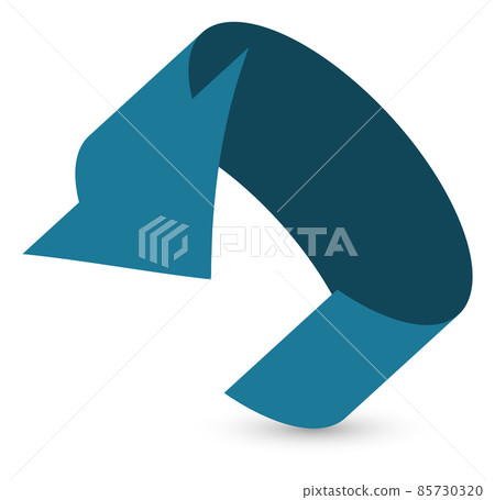 Blue arrow in 3d circle shape. Cycle repeat symbol Blue arrow in 3d circle shape. Cycle repeat symbol 85730320