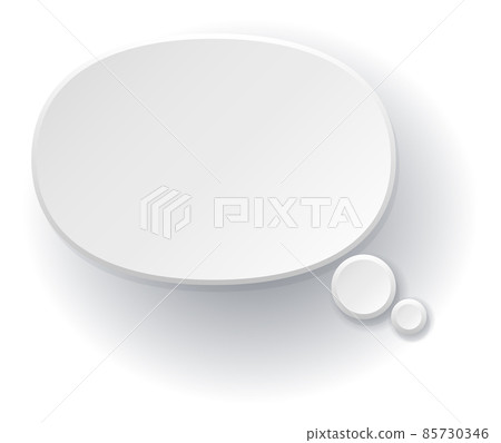 Paper thought balloon. White oval blank bubble 85730346