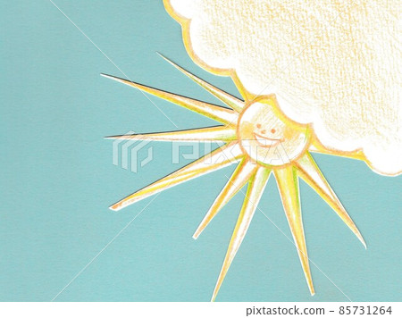 Sun and sunny sky (sideways frame) - Stock Illustration [85731264] - PIXTA
