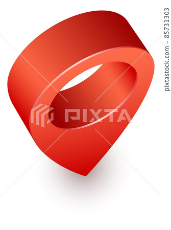 Geo pin. Realistic 3d red location tag 85731303