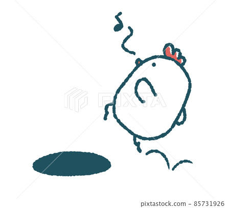 Loose chicken floats and doesn't notice the danger Loose chicken floats and doesn't notice the danger 85731926