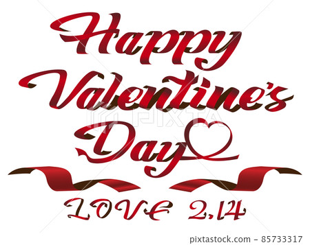Valentine's day ribbon title letter 85733317