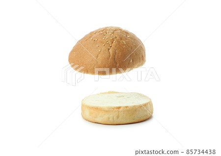 Bread for burger isolated on white background Bread for burger isolated on white background 85734438
