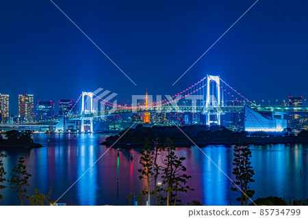 [Tokyo cityscape] Night view around Odaiba 85734799