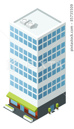 Isometric office building. City business center icon Isometric office building. City business center icon 85735509