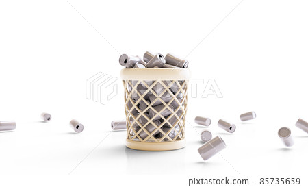 3D illustration material of empty cans Image material of environmental problems 3D rendering 3D illustration material of empty cans Image material of environmental problems 3D rendering 85735659