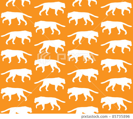 Vector seamless pattern of tiger silhouette Vector seamless pattern of tiger silhouette 85735896
