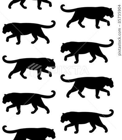 Vector seamless pattern of tiger silhouette 85735904