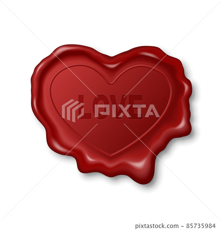Vector 3d Realistic Vintage Red Stamp, Wax Seal Heart-shaped Isolated. Sealing Wax, Stamp, Label for Quality Certificate, Document, Letter, Envelope. Valentine Day, Love Concept Vector 3d Realistic Vintage Red Stamp, Wax Seal Heart-shaped Isolated. Sealing Wax, Stamp, Label for Quality Certificate, Document, Letter, Envelope. Valentine Day, Love Concept 85735984