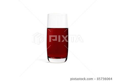 Glass of fresh sweet berry juice isolated on white background. 3D rendering realistic illustration. Glass for water. Vegan juice. Cleansing and detox. Empty liquid container. Glass of fresh sweet berry juice isolated on white background. 3D rendering realistic illustration. Glass for water. Vegan juice. Cleansing and detox. Empty liquid container. 85736064