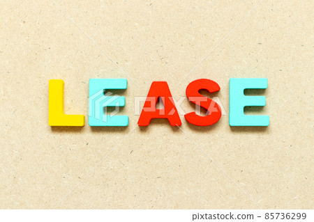 Color alphabet letter with word lease on wood background 85736299