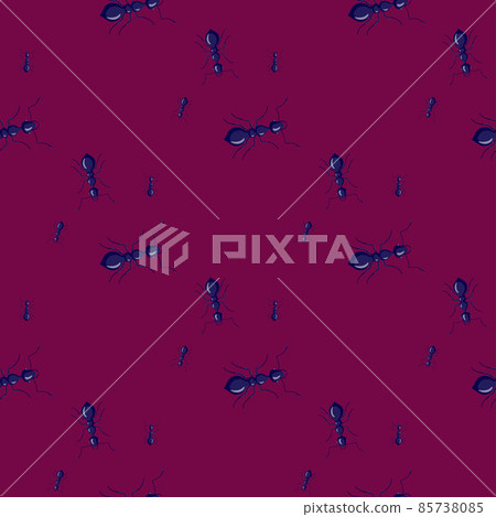 Ants seamless pattern. Insects on colorful background. Vector illustration for textile 85738085