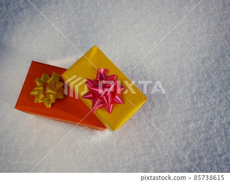 gift boxes in the snow gift boxes in the snow 85738615