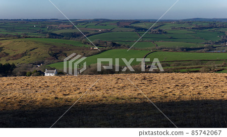 Beautiful views across a rolling Cornish landscape Beautiful views across a rolling Cornish landscape 85742067