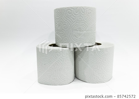 toilet paper close-up isolated on white background 85742572