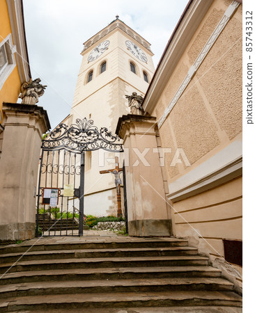 Church tower of Saint Wenceslas in Mikulov town, Czechi Church tower of Saint Wenceslas in Mikulov town, Czechi 85743312