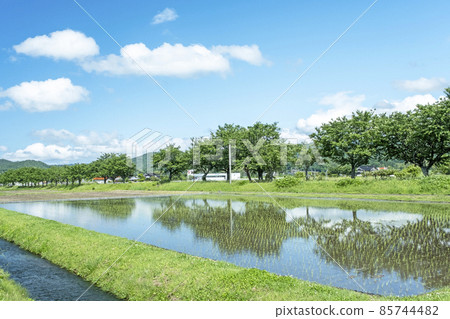 舊倉吉線舊址（倉吉市大鴨附近）的田園風光 85744482