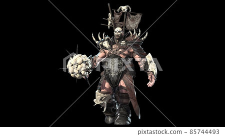 Huge orc monster with a cudgel 3d model 85744493