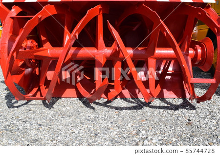 Snowplow waiting in a snowy country Snowplow waiting in a snowy country 85744728
