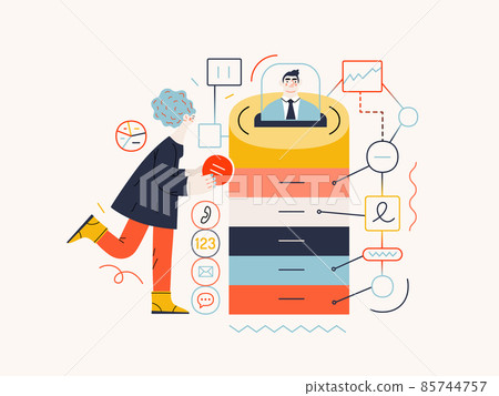 Technology Memphis illustration. Creative landing web page illustration 85744757