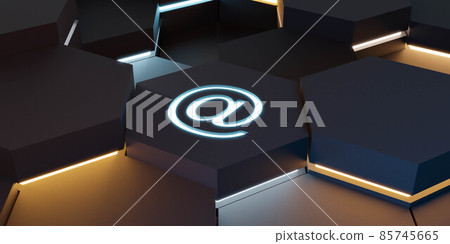 at symbol internet web url e-mail contact message icon 3d render illustration 85745665