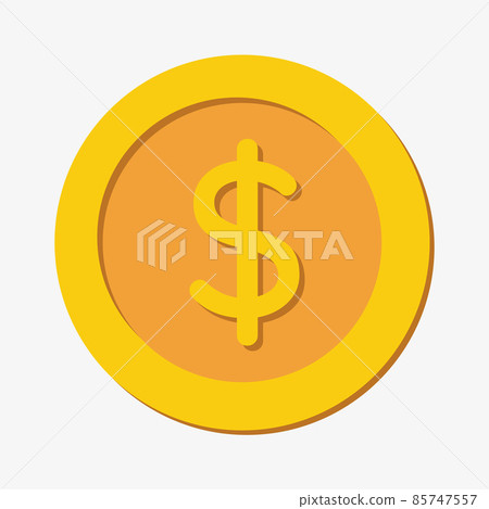 Vector icon of a dollar coin with rounded corners 85747557
