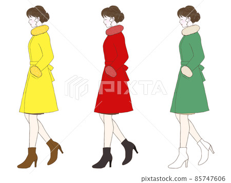 Female in coat ② (whole body, colorful) Female in coat ② (whole body, colorful) 85747606