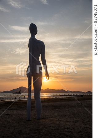 釜山多大浦海灘日落 釜山多大浦海灘日落 85749071