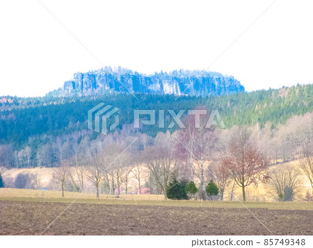 Cycle route in Saxony at Upper Lusatia 85749348