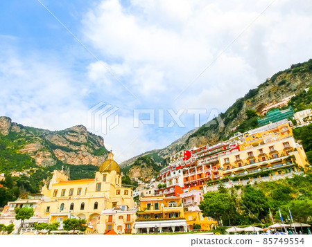 Positano, Italy along the stunning Amalfi Coast. Positano, Italy along the stunning Amalfi Coast. 85749554