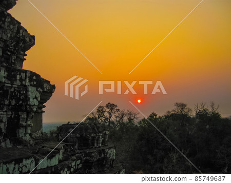 Angkor Wat, Cambodia - Beautiful orange sunrise 85749687