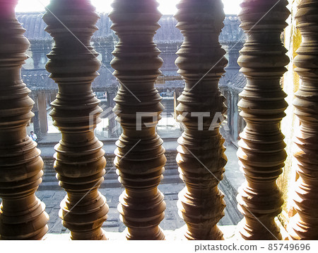 The detail of stone carvings in Angkor Wat, Cambodia. The detail of stone carvings in Angkor Wat, Cambodia. 85749696