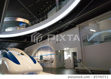 Linear motor car exhibited at Yamanashi Prefectural Linear Tour Center 85749711