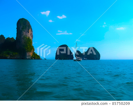Tropical landscape. The island at Andaman sea, Thailand 85750209