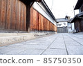 竹原街景和鵝卵石路 85750350