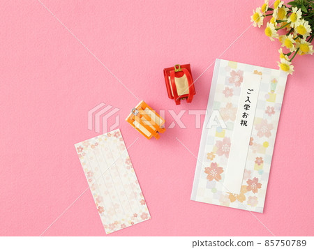 Entrance celebration | Gift bag and accessories (pink background) 85750789