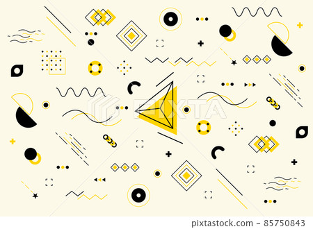 Minimal graphic design cover template with geometric shapes and lines. Colorful geometric background. Vector illustration 85750843