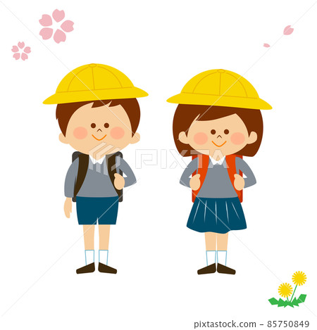Boys and girls carrying a school bag Boys and girls carrying a school bag 85750849