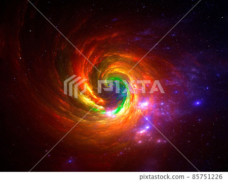Multicolor space background - bright spiral galaxy - abstract illustration Multicolor space background - bright spiral galaxy - abstract illustration 85751226