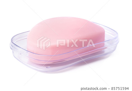 Soap and soap box isolated on a white background Soap and soap box isolated on a white background 85751594