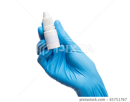 Scientist wears blue rubber gloves hands holding eye dropper isolate mock up isolate on white background with clipping path Scientist wears blue rubber gloves hands holding eye dropper isolate mock up isolate on white background with clipping path 85751767