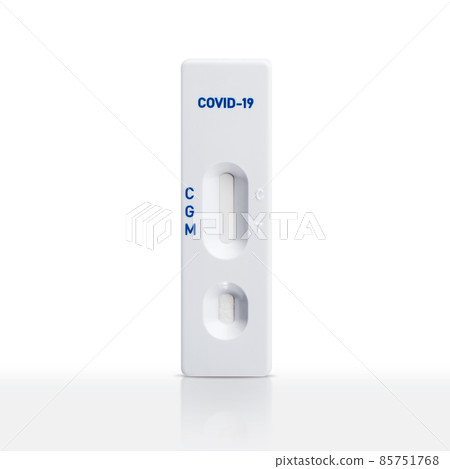 Rapid antigen test cassette for Covid-19 isolate , laboratory equipment with clipping path put on background 85751768