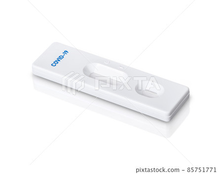 Rapid antigen test cassette for Covid-19 isolate , laboratory equipment with clipping path put on white background 85751771