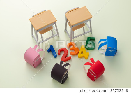 School bag and desk School image 12345 85752348
