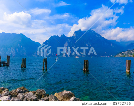 Torbole -A windsurfing on Lake Garda in Torbole 85752736