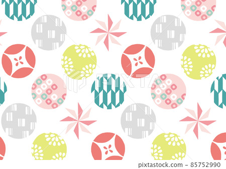 Round and cute colorful Japanese pattern Round and cute colorful Japanese pattern 85752990